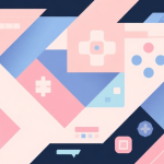 自动生成图片: Abstract geometric composition with overlapping shapes representing game mechanics, soft pastel colors, modern minimal style, professional gaming concept illustration high quality illustration, detailed, 16:9
