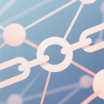 自动生成图片: Abstract network nodes connected by lines, soft color scheme, clean minimal illustration, modern digital concept of chain reactions high quality illustration, detailed, 16:9