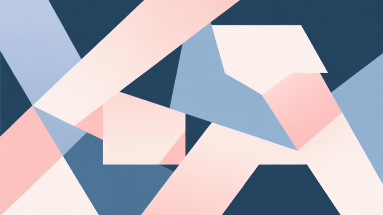 自动生成图片: Abstract geometric composition with overlapping shapes representing confusion and clarity, soft pastel colors, modern minimal style, professional business concept illustration high quality illustration, detailed, 16:9