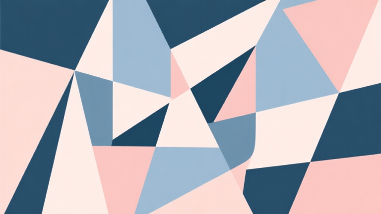 自动生成图片: Abstract geometric composition with overlapping shapes representing confusion and misalignment, soft pastel colors, modern minimal style, professional business concept illustration high quality illustration, detailed, 16:9